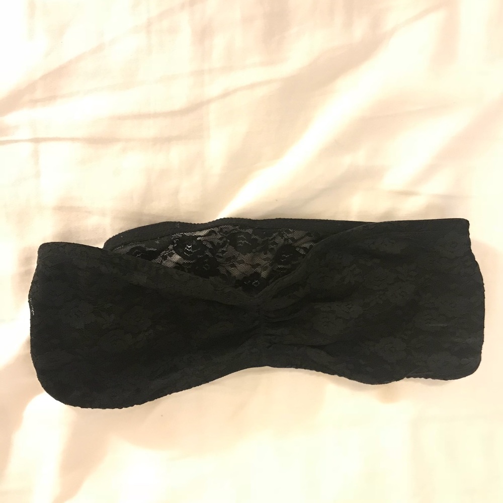 Pink lace black bandeau